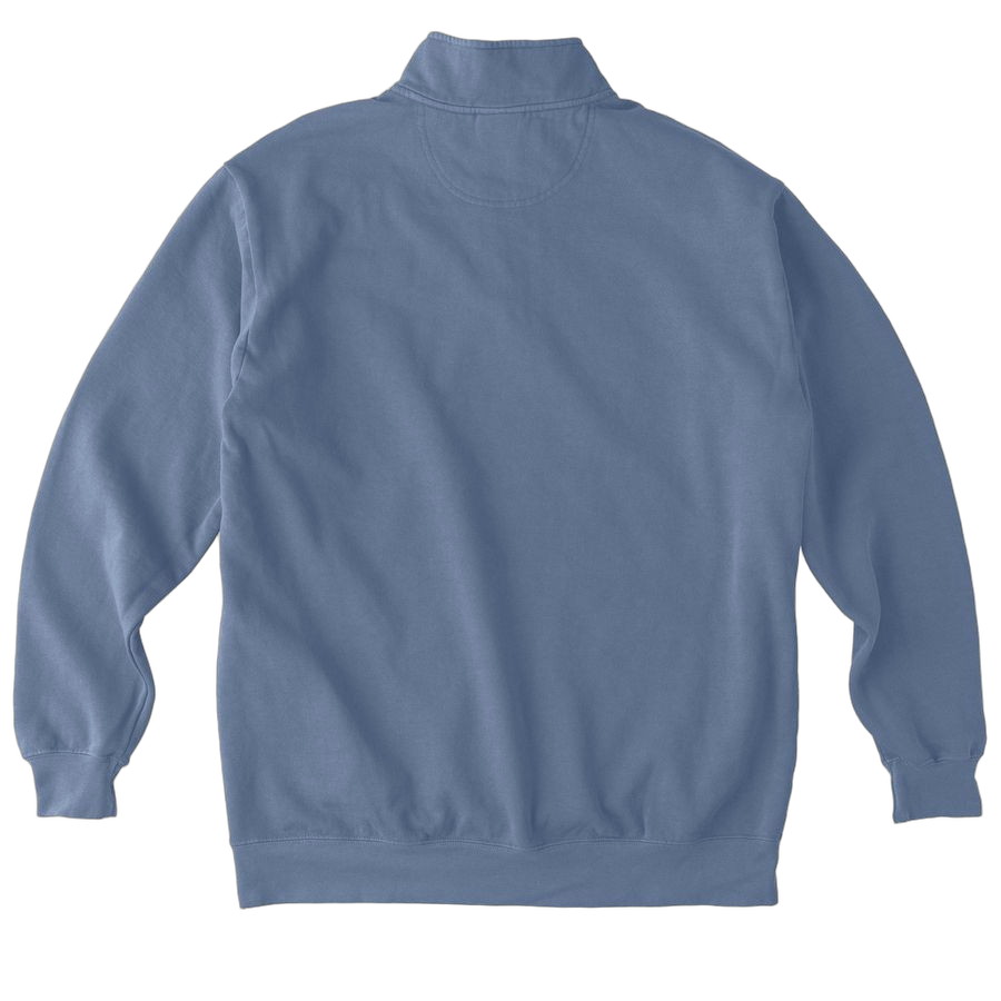 Blue Jean Comfort Colors Quarter Zip Pullover - Back
